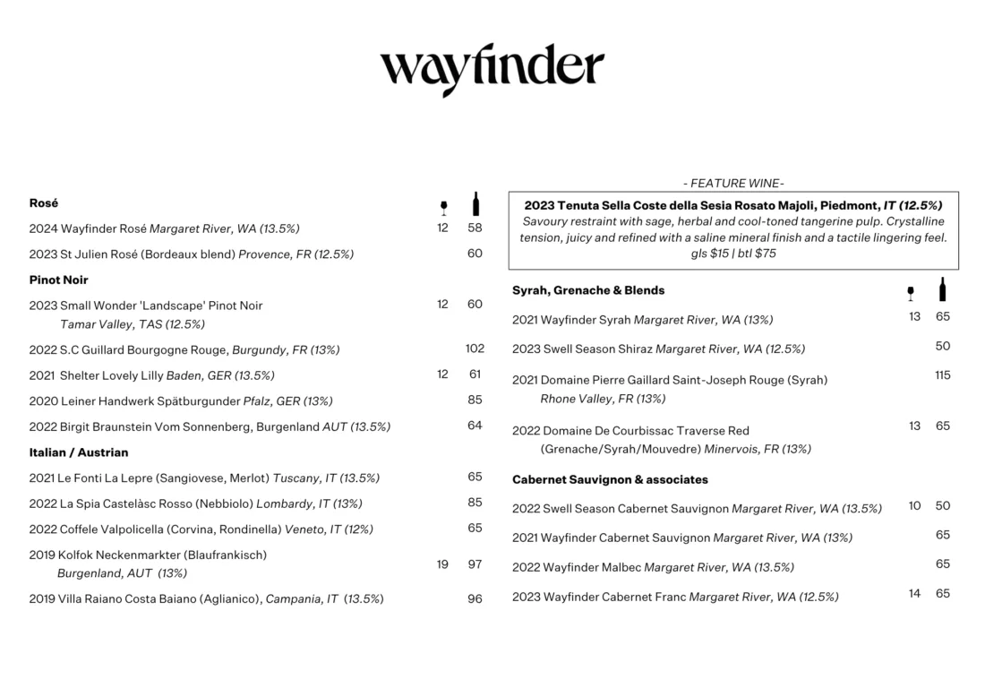 Wayfinder Wine List 10